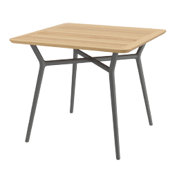 Altea Tisch 90x90 Aluminium Cole mit Teakplatte