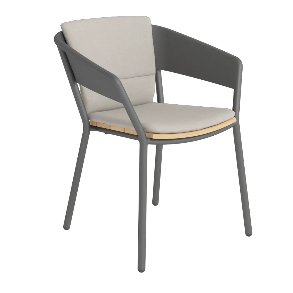 Altea armchair alu cole with teak seat - Body cushion agora fossil