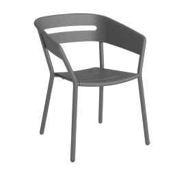 Outdoor Armlehnstuhl Aluminium ALTEA von TRAZOS in Cole (warmes Dunkelgrau)