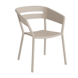 Outdoor Armlehnstuhl Aluminium ALTEA von TRAZOS in Sand (warmes Beigeton)