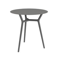 Runder Outdoor Gartentisch Aluminium ALTEA D75 von TRAZOS in Cole (warmes Dunkelgrau)