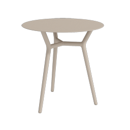 Runder Outdoor Gartentisch Aluminium ALTEA D75 von TRAZOS in Sand (warmes Beigeton)