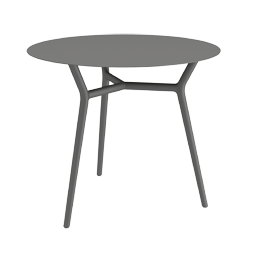 Runder Outdoor Gartentisch Aluminium ALTEA D90 von TRAZOS in Cole (warmes Dunkelgrau)