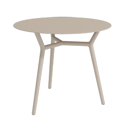 Runder Outdoor Gartentisch Aluminium ALTEA D90 von TRAZOS in Sand (warmes Beigeton)