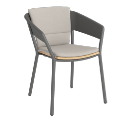 Altea Armlehnstuhl Cole mit Teak-Sitz / Sitz- und Rückenkissen Agora Fossil