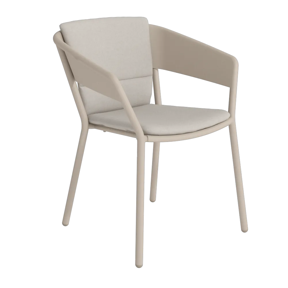 Altea armchair alu sand - Body cushion agora fossil